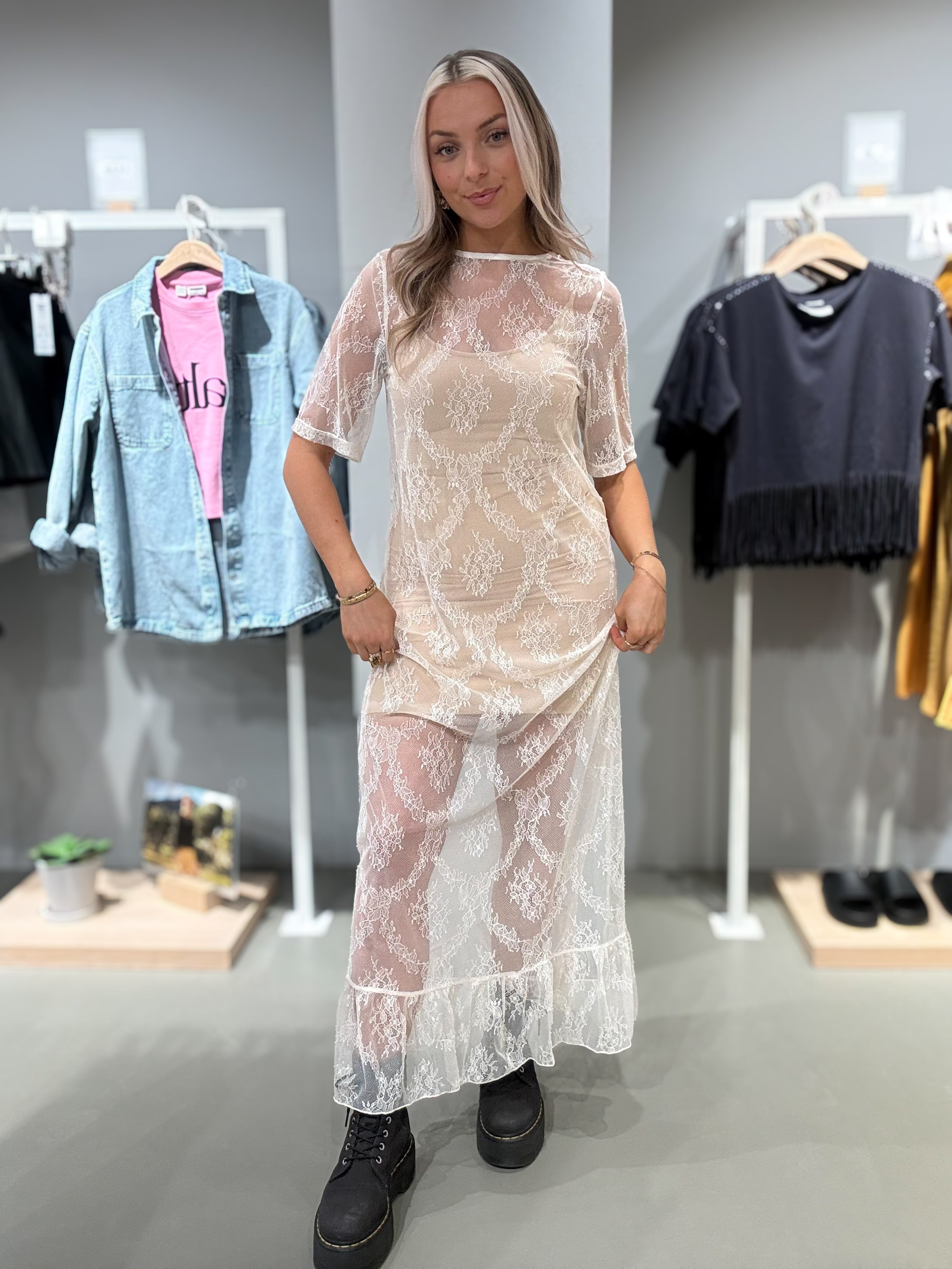 NMLUCIA Long Dress - Cloud Dancer